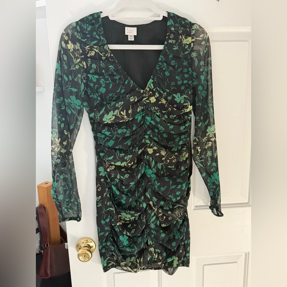 Green mini dress